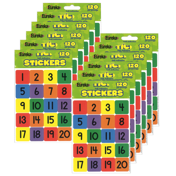Eureka Numbers (1-20) Theme Stickers, PK1440 655990